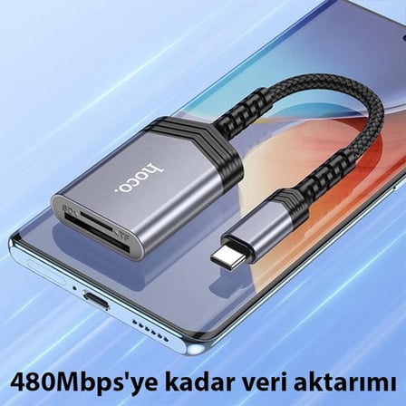Şarj Cihazı UA25 2-in-1 Type-C Kart Okuyucu Gri