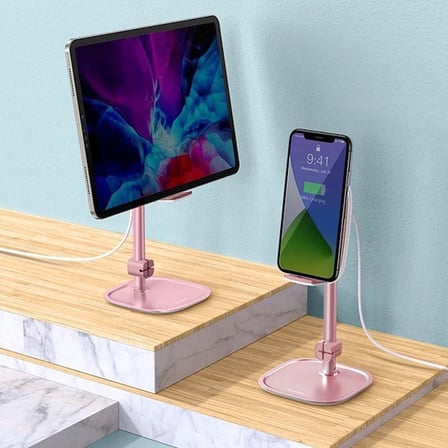 Baseus Literary 15W Kablosuz Şarj Masaüstü Telefon Tutucu Stand Wireless Şarj-(5775) — Renk: Rose Go