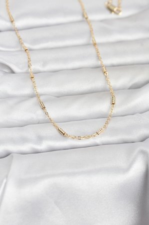 CM 14K Gold Renk Bar Zincir Model 60 cm Kadın Kolye 5886