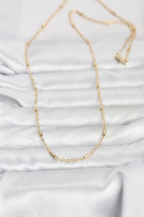 CM 14K Gold Renk Bar Zincir Model 60 cm Kadın Kolye 5886