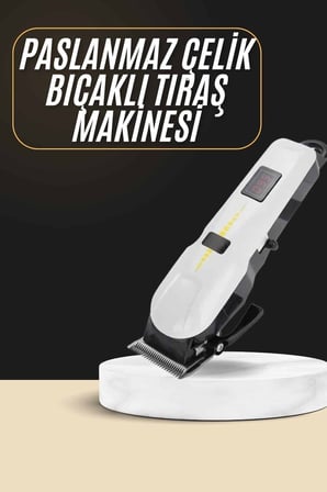 2025 Model Şarjlı Dijital Saç Sakal Tıraş Makinesi Islak Kuru Kullanıma Uygun