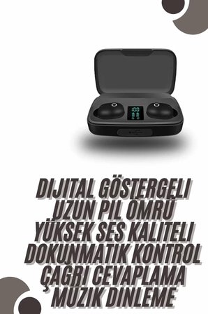 TWS Bluetooth Kulaklık 5.0 Bluetooth Bağlantılı Dokunmatik Kontrol Özelliği Yeni Nesil