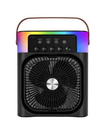 USB Şarjlı Masaüstü Sprey Fan Taşınabilir Serinletici RGB Işıklı Mini Klima