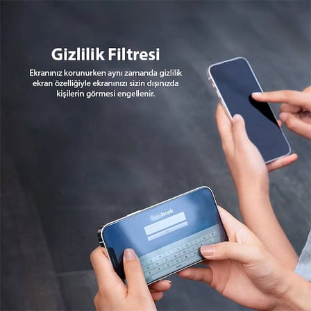 İphone 13 Mini 0.23mm Gizlilik Hayalet Full Ekran Koruyucu 2 Adet Set- 5775 Renk: Siyah
