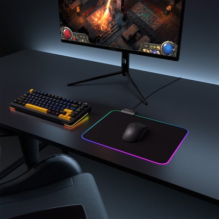Rampage MP-23 BLITZ M RGB 252x328x3mm RGB Led MOUSE PAD (Siyah)(1923)