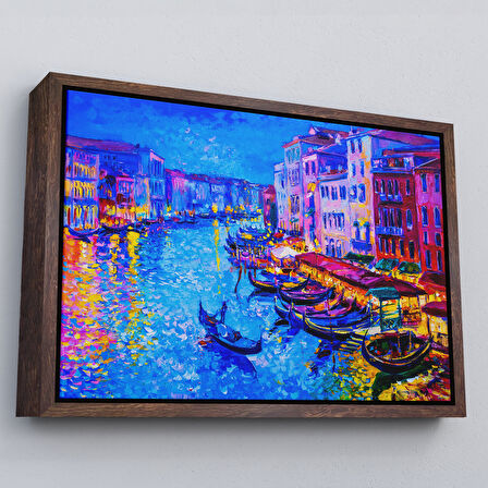 Beyaz Çerçeveli Rusya Neva Nehri Manzarası Duvar Tablosu