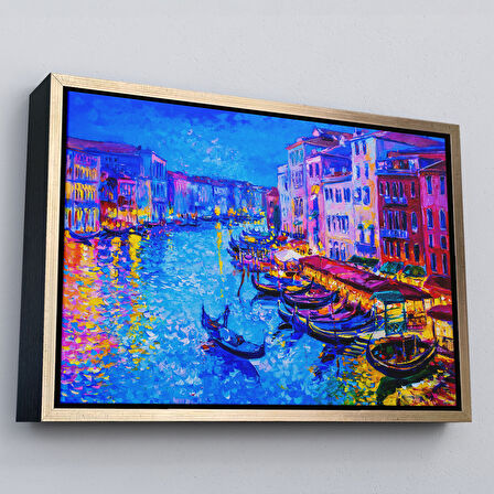 Beyaz Çerçeveli Rusya Neva Nehri Manzarası Duvar Tablosu