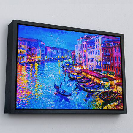 Beyaz Çerçeveli Rusya Neva Nehri Manzarası Duvar Tablosu