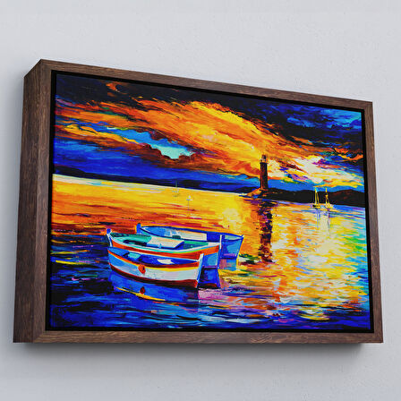 Altın Çerçeveli Okyanusun Gün Batımı Tablosu