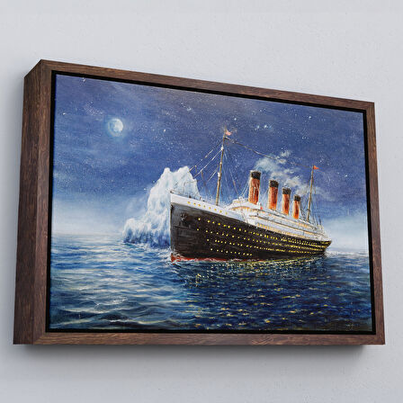 Beyaz Çerçeveli Titanik Gece Manzarası Duvar Tablosu