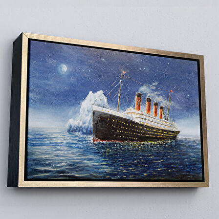 Beyaz Çerçeveli Titanik Gece Manzarası Duvar Tablosu