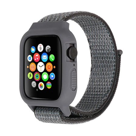 Ally Apple Uyumlu Watch 6-SE-5-4 44mm / 3-2-1 42mm Kayış Kordon Kılıf Silikon-(5775)