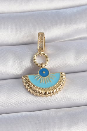 Pirinç Gold Renk Nazar Boncuklu Ajda Charm 5886