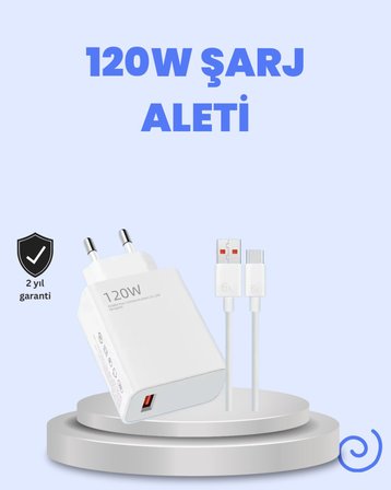 120 Watt Turbo Şarj Cihazı Xiaomi Redmi Note 10 11 12 Uyumlu