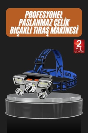 el feneri süper kafa lambası 4 modlu 5 led kafa feneri