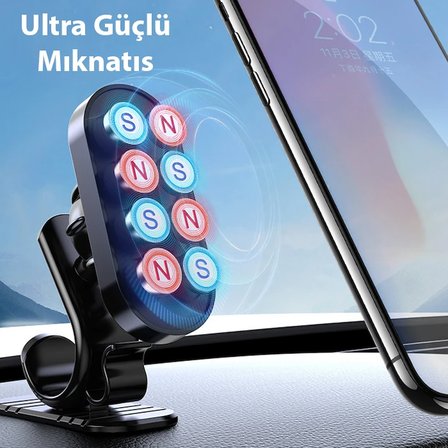 ALLY Araç içi Mıknatıslı Torpido Üstü Cep Telefonu Tutucu-(5775)