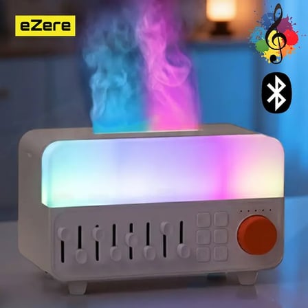 Ezere A14 Bluetooth Hoparlörlü Alev Efektli 8 Sesli Renkli Alev Görünümlü Aromaterapi Difüzörü Ultra
