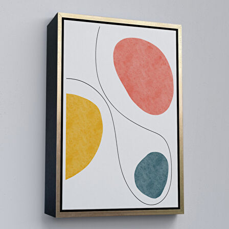 Kahverengi Çerçeveli Dairesel Soyut Tablo