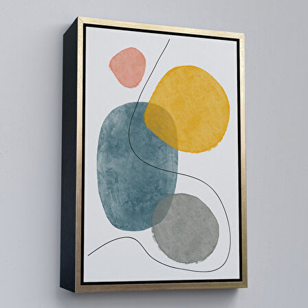 Kahverengi Çerçeveli Dairesel Soyut Tablo