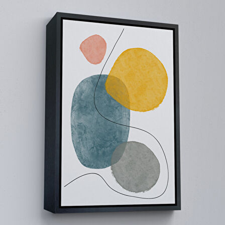 Kahverengi Çerçeveli Dairesel Soyut Tablo