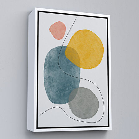 Kahverengi Çerçeveli Dairesel Soyut Tablo