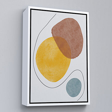 Siyah Çerçeveli Dairesel Soyut Tablo