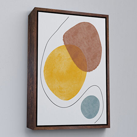 Siyah Çerçeveli Dairesel Soyut Tablo