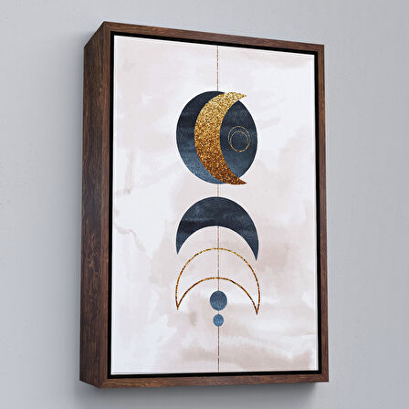 Beyaz Çerçeveli Dairesel Suluboya Soyut Tablo