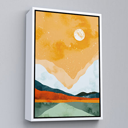 Altın Çerçeveli Soyut Yaz Tablosu