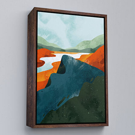 Beyaz Çerçeveli Soyut Yaz Tablosu