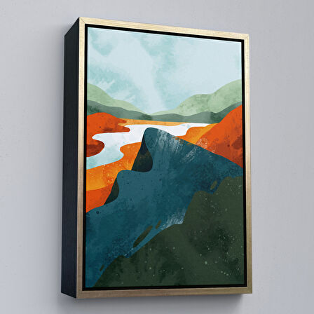 Beyaz Çerçeveli Soyut Yaz Tablosu