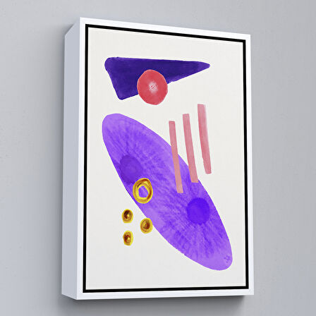 Kahverengi Çerçeveli Suluboya Görünümlü Soyut Tablo