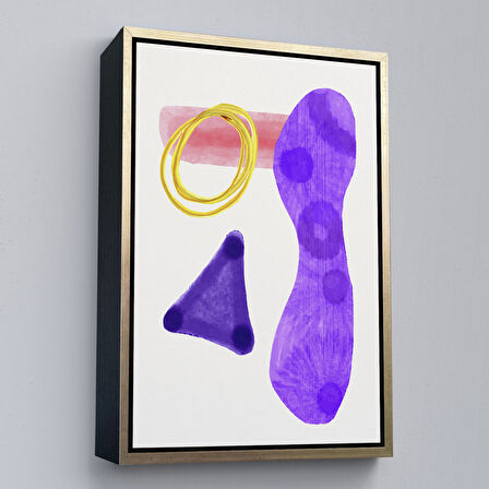 Kahverengi Çerçeveli Suluboya Görünümlü Soyut Tablo