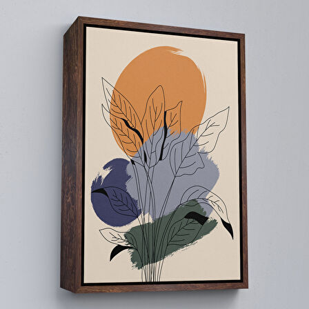 Siyah Çerçeveli Suluboya Görünümlü Soyut Tablo