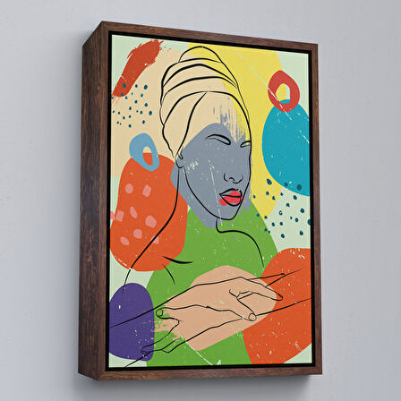 Beyaz Çerçeveli Soyut KadınTablosu