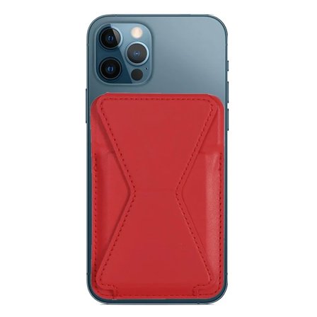 ALLY İPhone 15-14- 13-12'ler İçin Standlı Deri Cüzdan Magsafe Kartlık Cüzdan Kılıf-(5775)