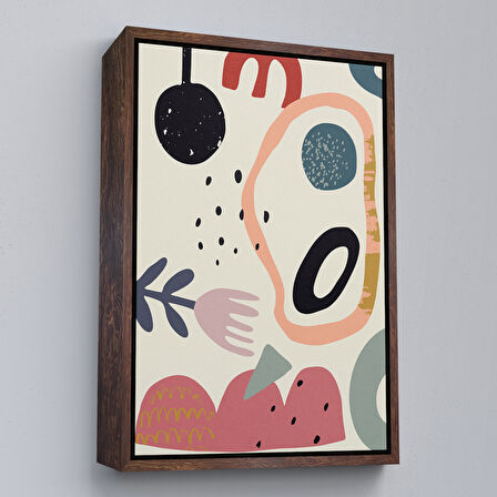 Kahverengi Çerçeveli Soyut Renkler Tablosu