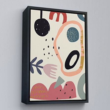 Kahverengi Çerçeveli Soyut Renkler Tablosu