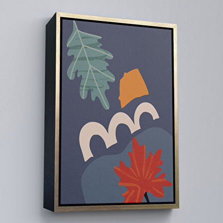 Altın Çerçeveli Soyut Renkler Tablosu