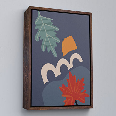 Altın Çerçeveli Soyut Renkler Tablosu