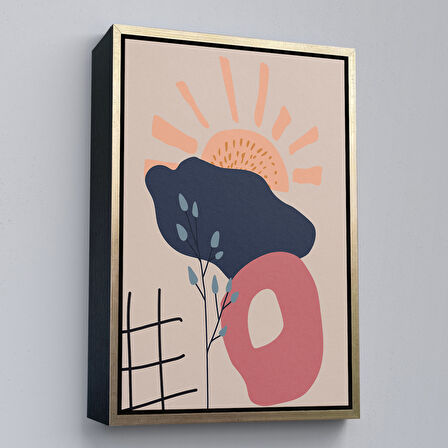 Siyah Çerçeveli Soyut Güneş Tablosu