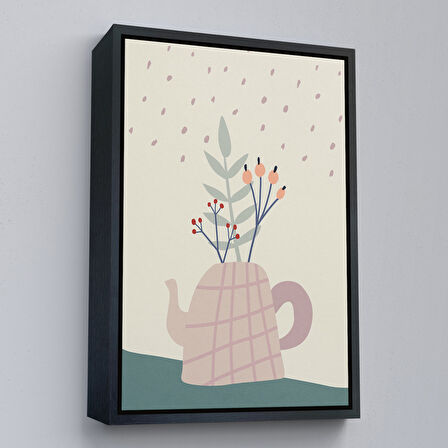 Siyah Çerçeveli Soyut Vazo Tablosu
