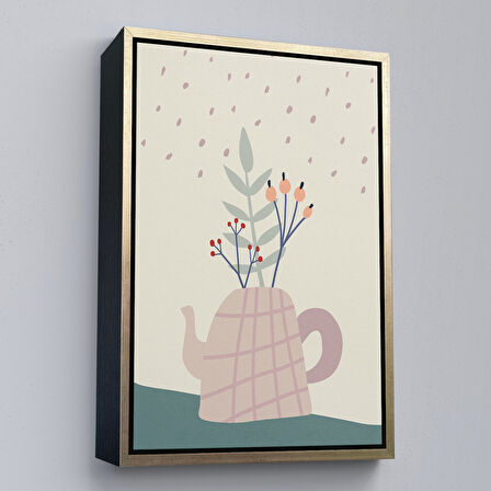 Siyah Çerçeveli Soyut Vazo Tablosu