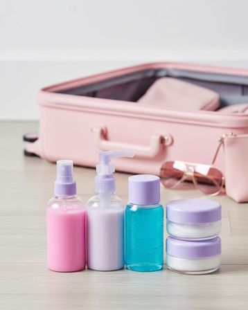 5 Parça Şeffaf Seyahat Kozmetik Seti 30 ml