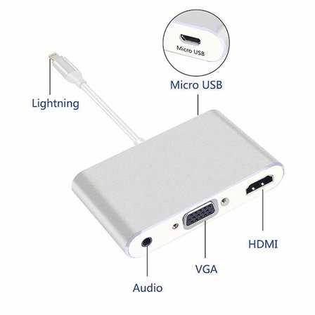 İPhone İPad P32 Hdmi Vga Av Audio Dönüştürücü Adaptör-(5775)