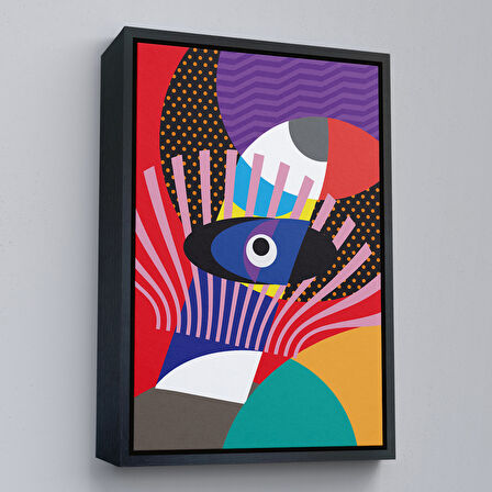 Beyaz Çerçeveli Spiritual Göz Tablosu