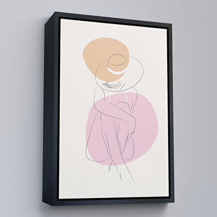 Siyah Çerçeveli Soyut Kadın Tablosu