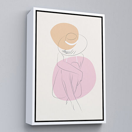 Siyah Çerçeveli Soyut Kadın Tablosu