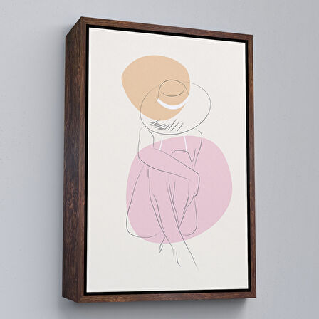 Siyah Çerçeveli Soyut Kadın Tablosu