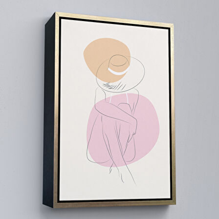 Siyah Çerçeveli Soyut Kadın Tablosu
